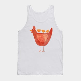 Hen and Chicks Farmyard Art Tank Top